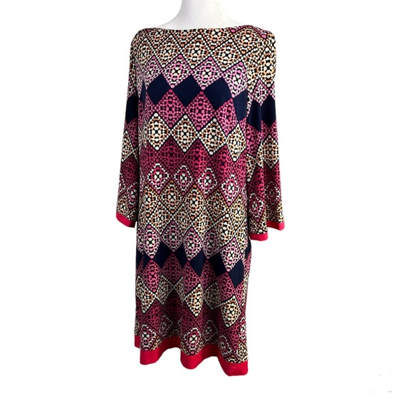 Eliza J Geometric Exposed Gold Back Zipper Closure Women’s Size 14 - Picture 2 of 16